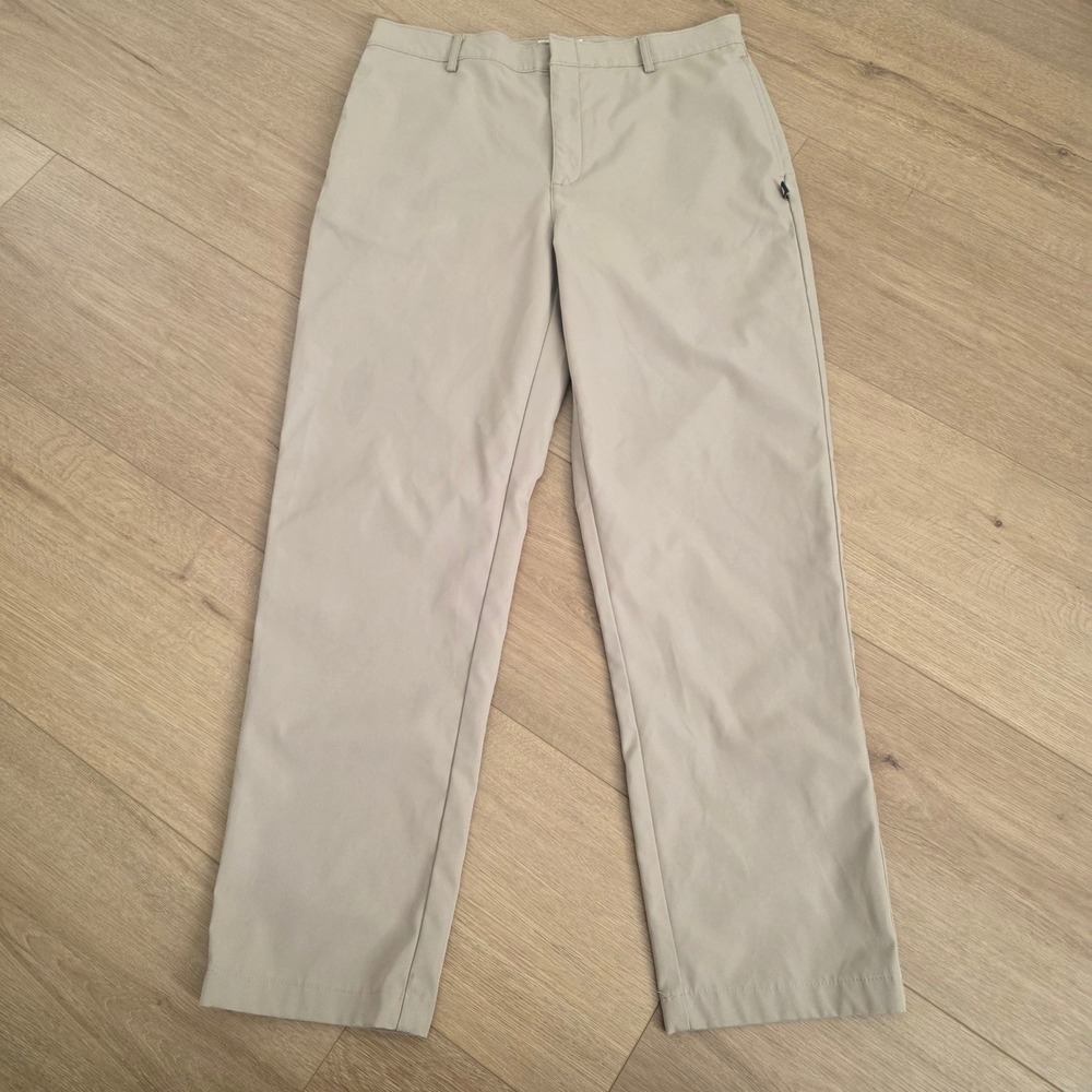 Dennis M34U Mens Beige Flat Front Golf Dress Pants Style 074500 Size 33x32